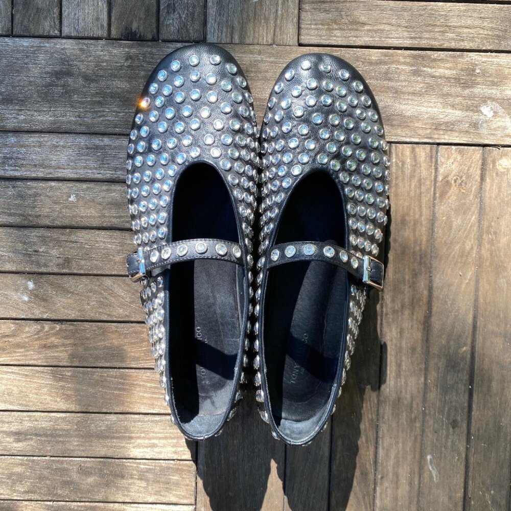 Beautiful Tony Bianco Rhinestone Leather Flats | Alaia Style | FREE SHIPPING!